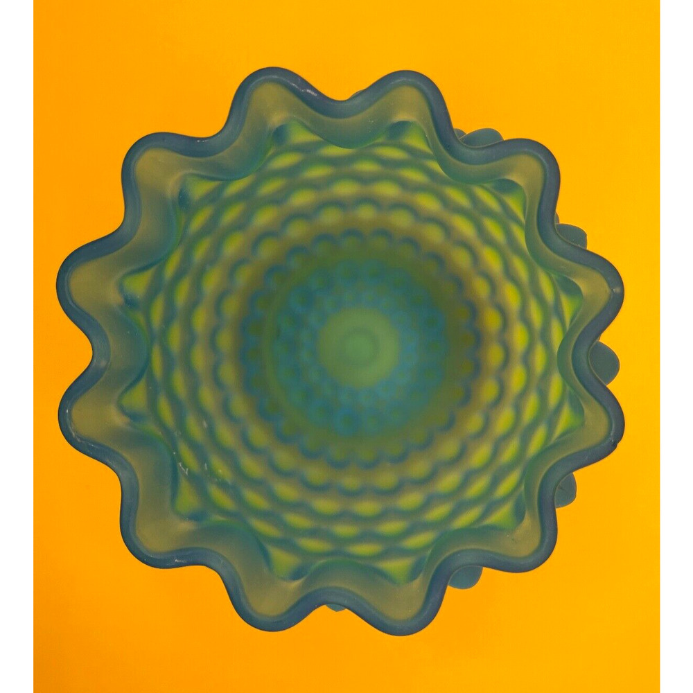 Blue Sapphire Acid Etched Dew Drop Spooner From Hobbs ,Brockunier & Co.